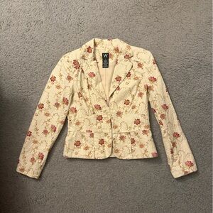Cream Floral Blazer